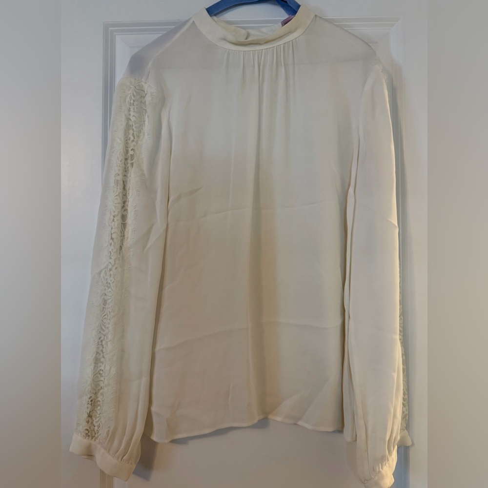 Brooks Brothers Cream/ off white  Lace Sleeve Blouse